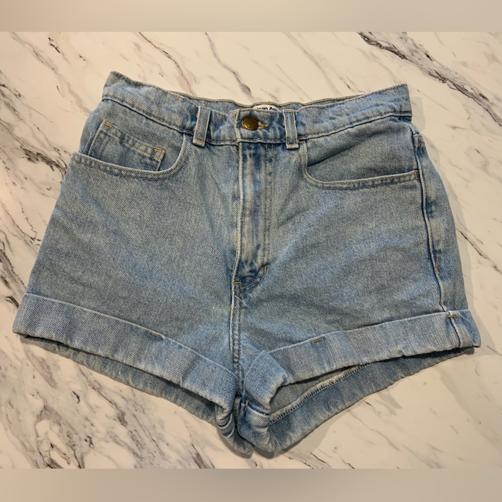 American Apparel High Waisted Denim Shorts